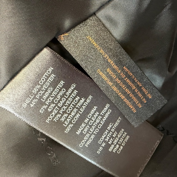 Coach | Black and Ivory Gingham Mid Length Trench Coat Size 10 - Picture 15 of 16